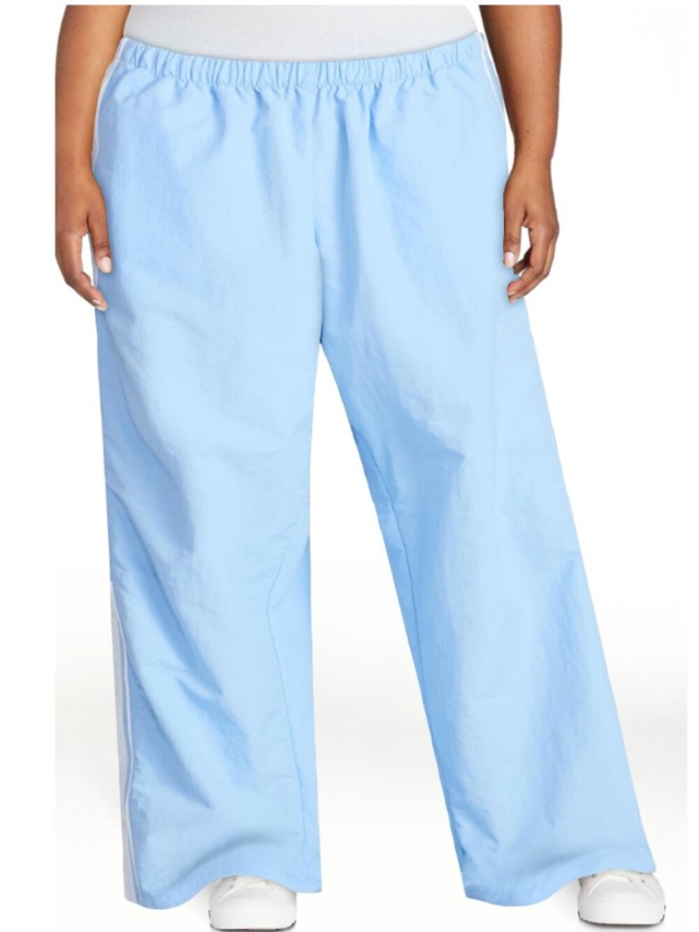 No Boundaries Women's White Side Stripe Track Pants, Sky Blue, Size XXL NWT